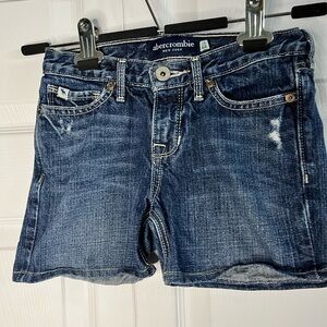 Abercrombie Kids Girls Denim Shorts Size 10 Slim Distressed Jean Shorts